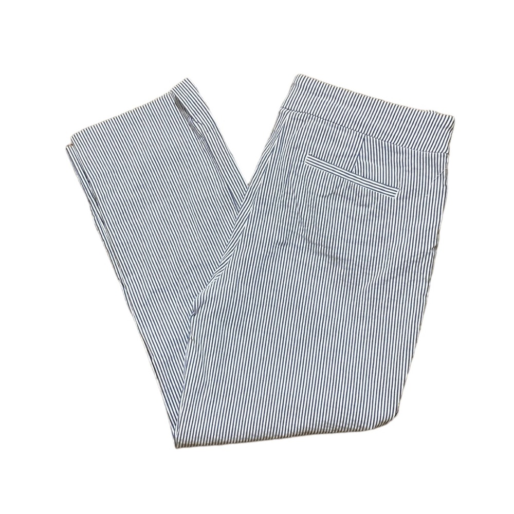 Hillary Radley Blue Striped Straight Leg Ankle Pants M